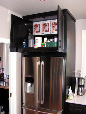 Rollout Shelves over Refrigerator